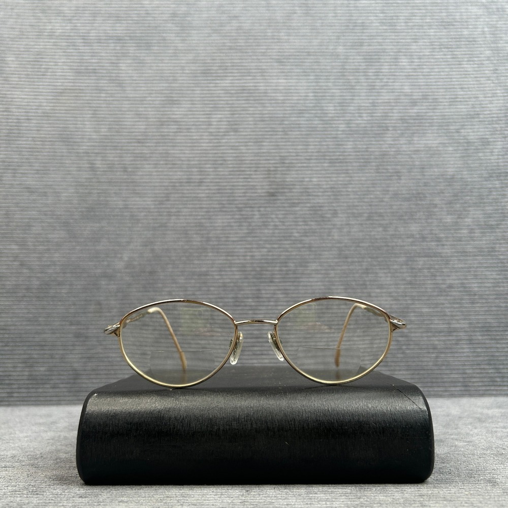 Vintage L'Amy Gold Oval Y2k Eyeglasses Metal Frames Made In France 135mm